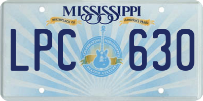 MS license plate LPC630