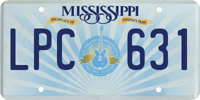 MS license plate LPC631