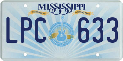 MS license plate LPC633