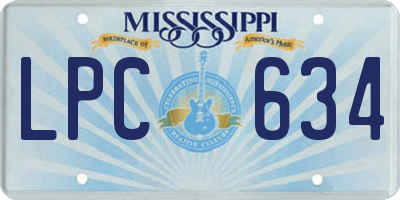 MS license plate LPC634