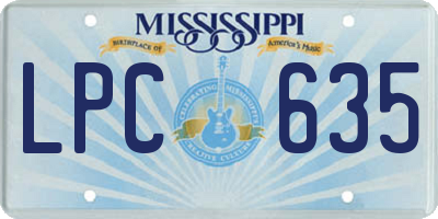 MS license plate LPC635