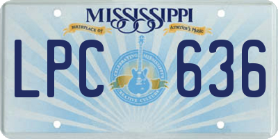 MS license plate LPC636
