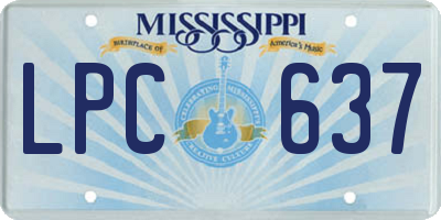 MS license plate LPC637