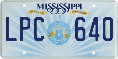 MS license plate LPC640