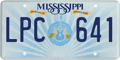 MS license plate LPC641