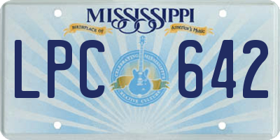 MS license plate LPC642