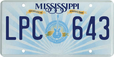 MS license plate LPC643