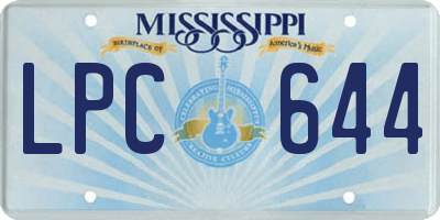 MS license plate LPC644