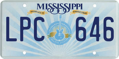 MS license plate LPC646