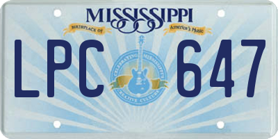 MS license plate LPC647