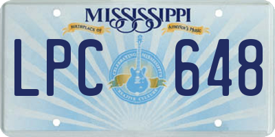 MS license plate LPC648