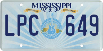 MS license plate LPC649
