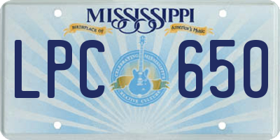 MS license plate LPC650