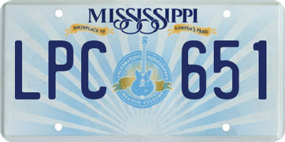 MS license plate LPC651
