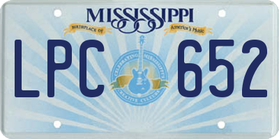 MS license plate LPC652