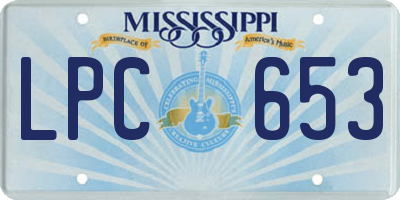 MS license plate LPC653