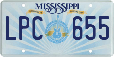 MS license plate LPC655