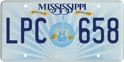 MS license plate LPC658