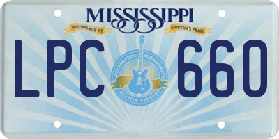 MS license plate LPC660