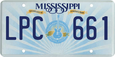MS license plate LPC661