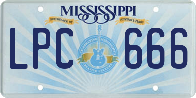 MS license plate LPC666