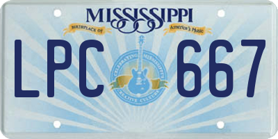 MS license plate LPC667