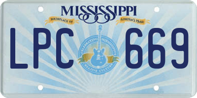 MS license plate LPC669