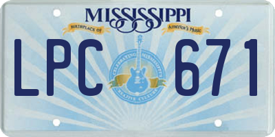 MS license plate LPC671