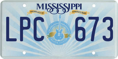 MS license plate LPC673