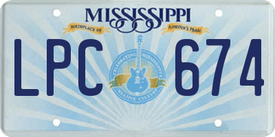 MS license plate LPC674