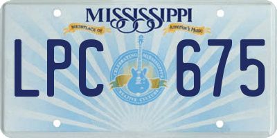 MS license plate LPC675