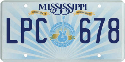MS license plate LPC678