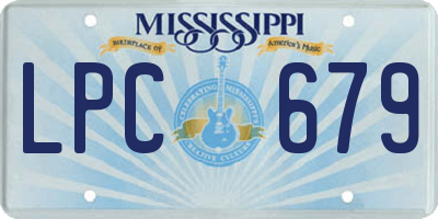 MS license plate LPC679