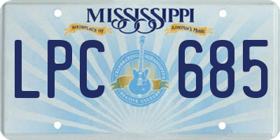 MS license plate LPC685