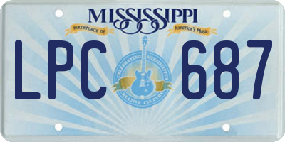 MS license plate LPC687