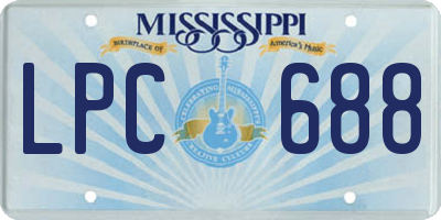 MS license plate LPC688