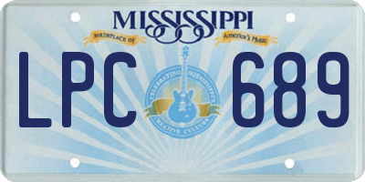 MS license plate LPC689