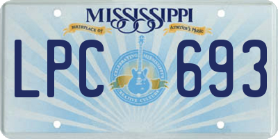 MS license plate LPC693