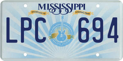 MS license plate LPC694
