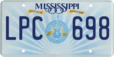 MS license plate LPC698