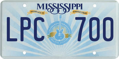 MS license plate LPC700