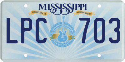 MS license plate LPC703
