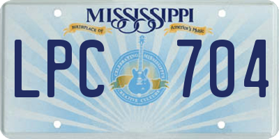 MS license plate LPC704