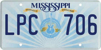 MS license plate LPC706