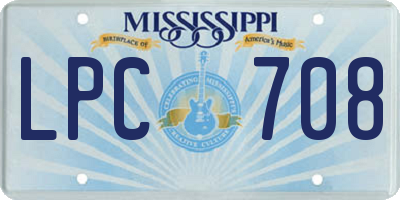 MS license plate LPC708