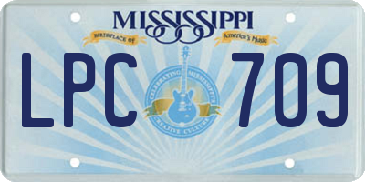 MS license plate LPC709