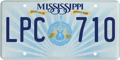 MS license plate LPC710