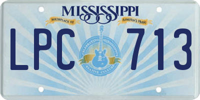 MS license plate LPC713