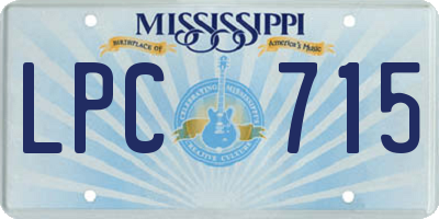 MS license plate LPC715
