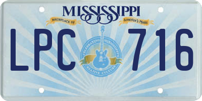 MS license plate LPC716